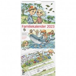Familiekalender m. illustrationer 6 kolonner, 2023