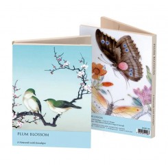 Museums & Galleries dobbeltkort, 8 stk, Plum Blossom & Butterfly