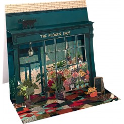 3D kort, Happy Birthday, flower shop