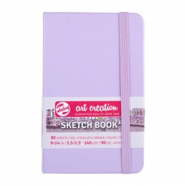 Sketch- og notesbog, 9x14cm, Lys lilla