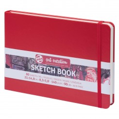 Sketch- og notesbog, 21x14,8cm, Red