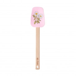 Rice Silikone Ske, Lys pink m. blomst