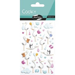 Cooky stickers, stork