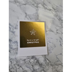 Polaroid kort, HAVE A BRIGHT CHRISTMAS, gold