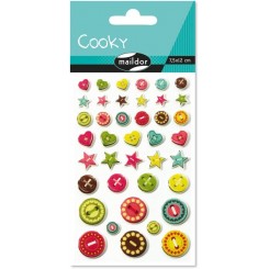 Cooky stickers, knapper