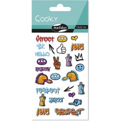 Cooky stickers, grafitti