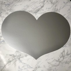 Hjerte til æresport, Mat sølv, 49,2x36 cm