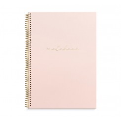 Burde Notesbog med spiralryg, A4, pink