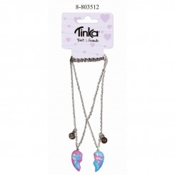 Tinka, Best Friends halskæde, Hjerte rosa/blå, 2 stk.
