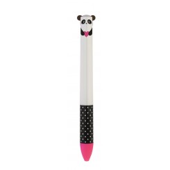 Legami - Click & Clack, Panda, lyserød og sort, Kuglepen med to farver