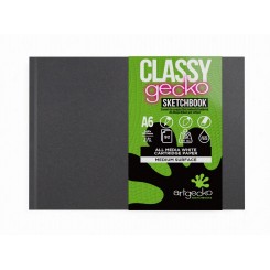 Classy gecko skitsebog, sort, hvidt papir, liggende