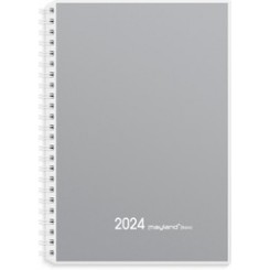 Ugekalender spiralryg grå A5, 2024