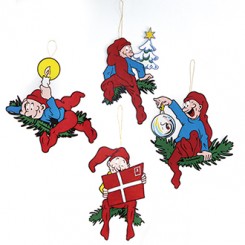Bramming nisse, træ, til ophæng, 40 cm, Julekugle