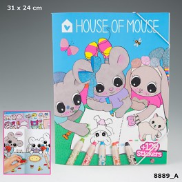 House of Mouse Male- og Stickersbog