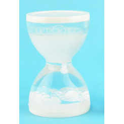 Timeglas, plast, 7cm, hvid