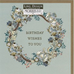 Ling Design, Fødselsdagskort, Morris & Co., Birthday wishes to you, Krans