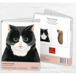 Museums & galleries Feline Friends kortmappe med 8 dobbeltkort inkl. kuvert