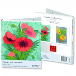Museums & galleries Poppies and Sunflowers kortmappe med 8 dobbeltkort inkl. kuvert