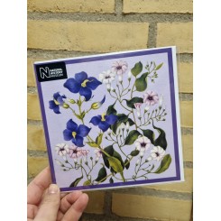 Kvadratisk dobbeltkort Purple Gentian, 16x16cm