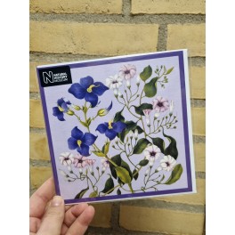 Kvadratisk dobbeltkort Purple Gentian, 16x16cm