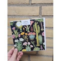 Kvadratisk dobbeltkort Kaktus, 16x16cm