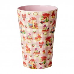 Rice latte kop, Pink, Love Therapy Gnome Print