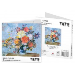 Tate J.M.W. Turner kortmappe med 8 dobbeltkort inkl. kuvert, A Vase of Lilies, Dahlias and Other Flowers