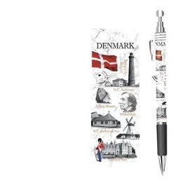 Kuglepen med motiver fra Danmark