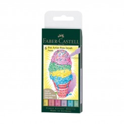Faber Castell Pitt artist pen brush "Pastel" 6 stk.