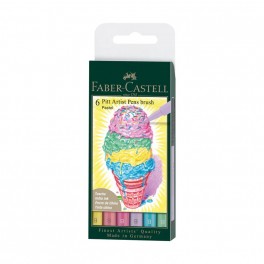 Faber Castell Pitt artist pen brush "Pastel" 6 stk.