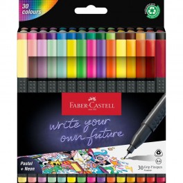 Faber Castell Grip Finepen, 30 stk.