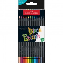 Faber Castell Farvebyanter Black Edition, 12 stk.