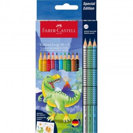 Faber Castell farveblyanter, Dinosaur, 10+3 stk.