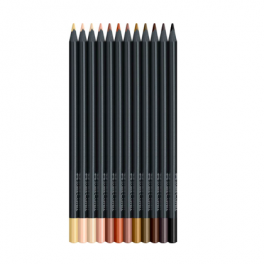 Faber Castell Farvebyanter Black Edition, Skin Tones, 12 stk.