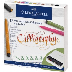 Faber Castell Pitt Artist Pen india ink pen Calligraphy, Studio Box, 12 stk.