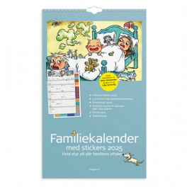 Familiekalender m. klistermærker 4 kolonner, 2025