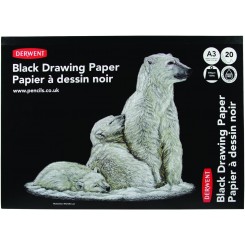 Derwent A3 blok, sort papir, 200g, 20 ark