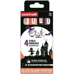 Uni Chalk markers, PWE-5M, 4 stk., Halloween