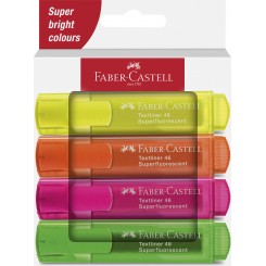 Faber Castell overstregningstuscher, Textliner 46, Neon, 4 stk.