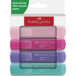 Faber Castell overstregningstuscher, Textliner 46, Pastel, 4 stk.