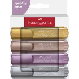 Faber Castell overstregningstuscher, Textliner 46, Metallic, 4 stk.