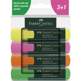 Faber Castell overstregningstuscher, Textliner 1548, Metallic, 4 stk.