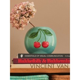 Rice, Lille Rund Keramik Vase - Mint - Cherry Design 